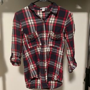 small flannel with gold studded pockets ✨
